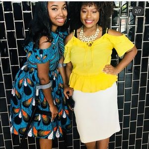 African dress | teal and orange